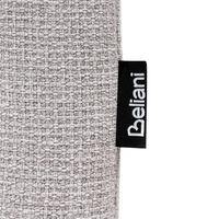 Letto matrimoniale con contenitore in tessuto grigio chiaro 160 x 200 cm portaoggetti stile moderno