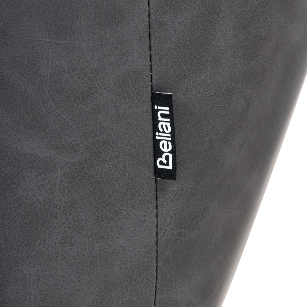 Set di 2 sedie da pranzo girevoli in ecopelle nera con schienale alto in stile scandinavo