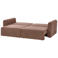 Divano letto a 3 posti marrone bouclé imbottito con funzione letto cuscini aggiuntivi pieghevole