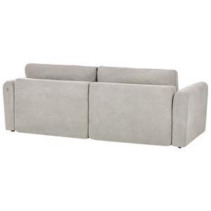 Divano letto a 3 posti grigio tessuto imbottito con funzione letto cuscini aggiuntivi pieghevole