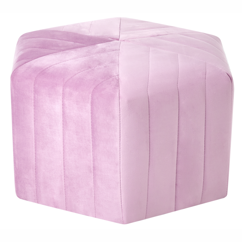 Pouf in velluto con rivestimento esagonale Violetto stile moderno Glamour