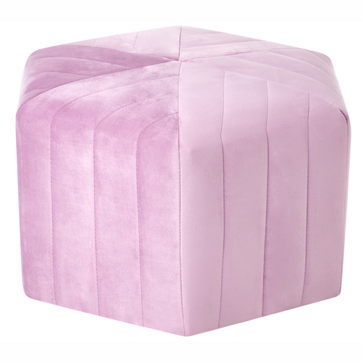 Pouf in velluto con rivestimento esagonale Violetto stile moderno Glamour