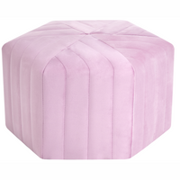 Pouf in velluto con rivestimento esagonale Violetto stile moderno Glamour