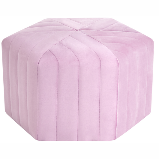 Pouf in velluto con rivestimento esagonale Violetto stile moderno Glamour