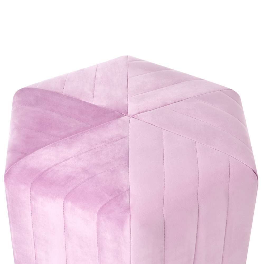 Pouf in velluto con rivestimento esagonale Violetto stile moderno Glamour