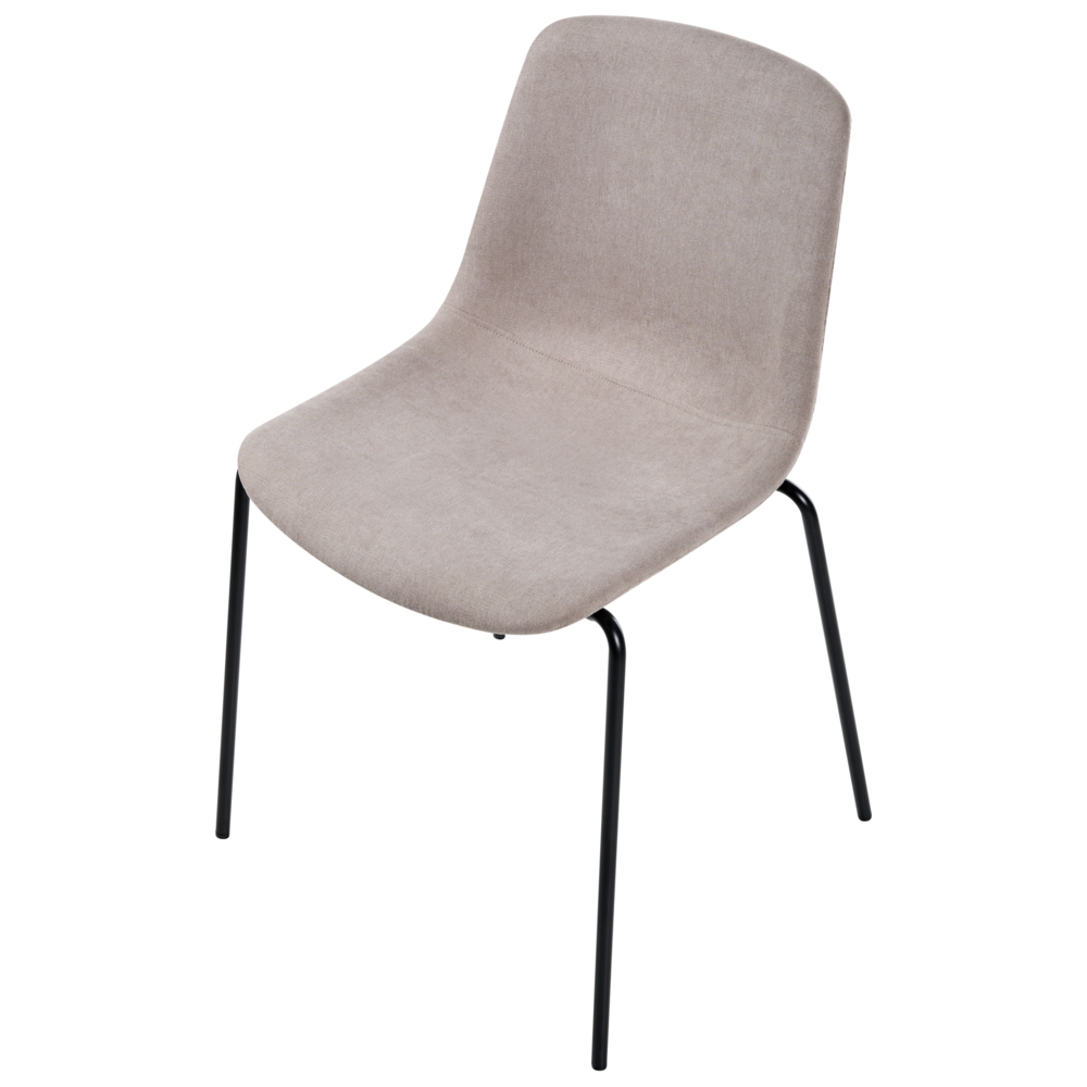 Set di 4 sedie con gambe in ferro senza braccioli design moderno e minimalista sedute per sala da pranzo beige