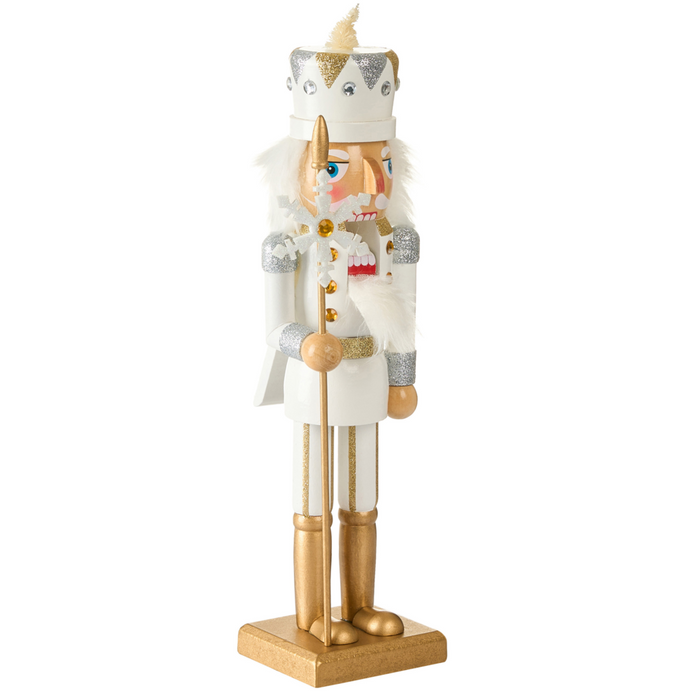 Statuetta schiaccianoci in legno di pino bianco Decorazione natalizia fatta a mano