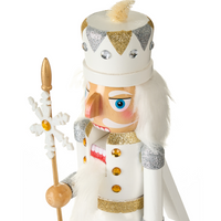 Statuetta schiaccianoci in legno di pino bianco Decorazione natalizia fatta a mano