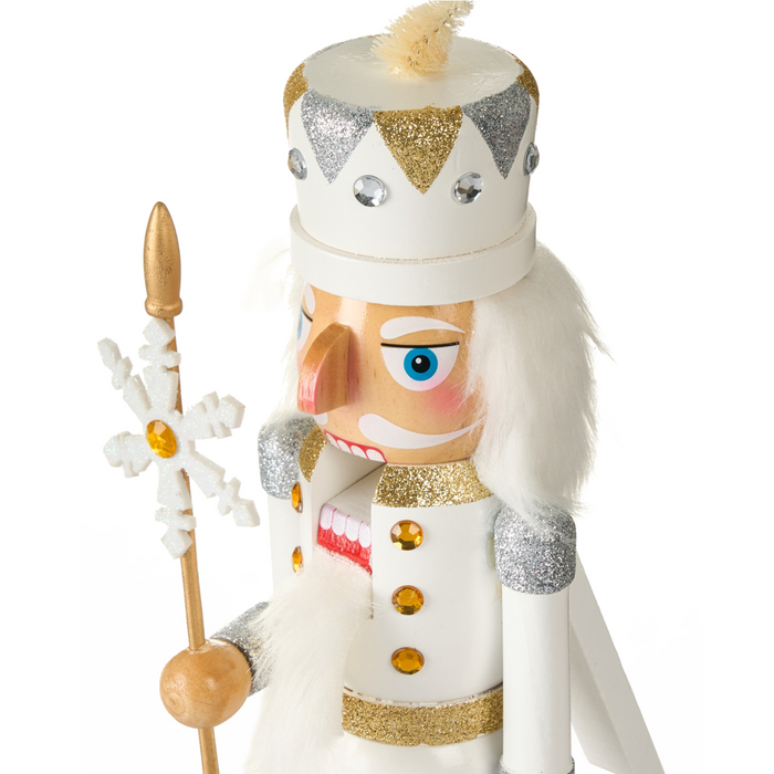 Statuetta schiaccianoci in legno di pino bianco Decorazione natalizia fatta a mano