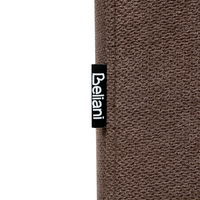 Set di 2 Sedie da Pranzo in Tessuto Marrone Gambe in Legno Moderne