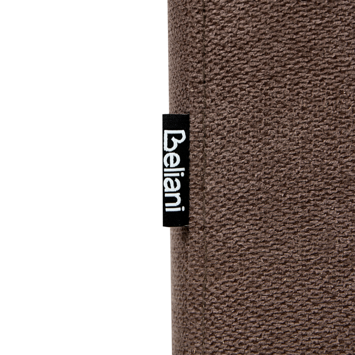 Set di 2 Sedie da Pranzo in Tessuto Marrone Gambe in Legno Moderne