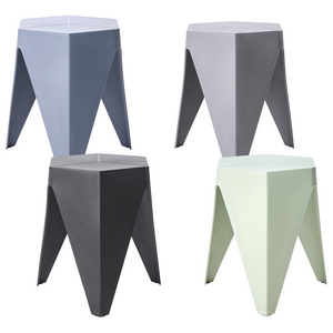 Set di 4 sgabelli da giardino extra impilabili in materiale sintetico multicolore stile elegante