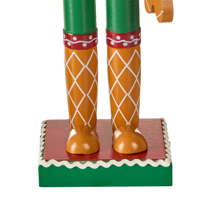 Set di 2 statuine di schiaccianoci in legno di pino arancione Decorazioni natalizie fatte a mano