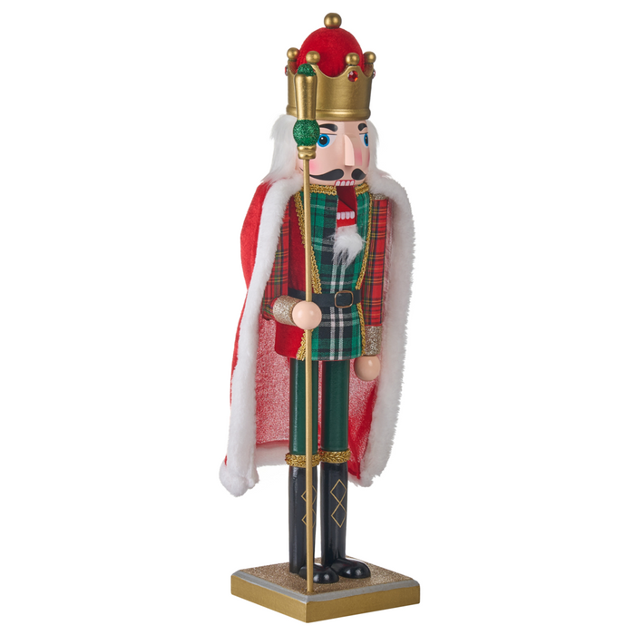 Statuetta schiaccianoci in legno di pino rosso Decorazione natalizia fatta a mano