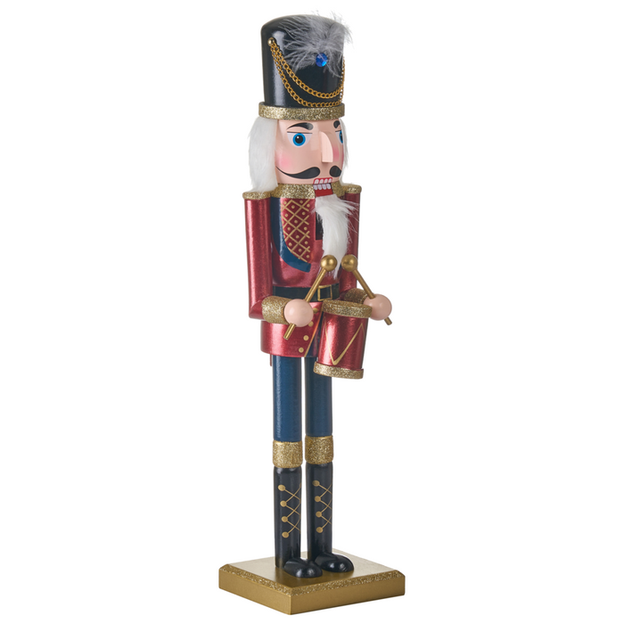 Statuetta schiaccianoci in legno di pino rosso Decorazione natalizia fatta a mano