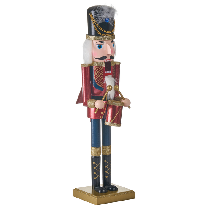 Statuetta schiaccianoci in legno di pino rosso Decorazione natalizia fatta a mano