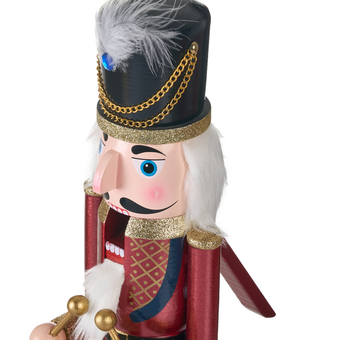 Statuetta schiaccianoci in legno di pino rosso Decorazione natalizia fatta a mano