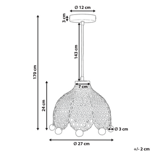 Lampada a sospensione in rattan con base in vimini e paralume a tamburo in stile boho Luce d'atmosfera naturale