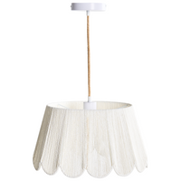 Lampada a sospensione con base in ferro e paralume in corda di carta stile boho luce ambientale beige