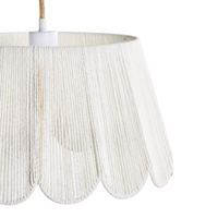 Lampada a sospensione con base in ferro e paralume in corda di carta stile boho luce ambientale beige