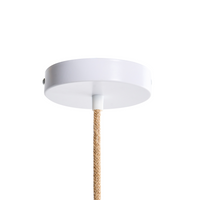 Lampada a sospensione con base in ferro e paralume in corda di carta stile boho luce ambientale beige