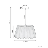 Lampada a sospensione con base in ferro e paralume in corda di carta stile boho luce ambientale beige