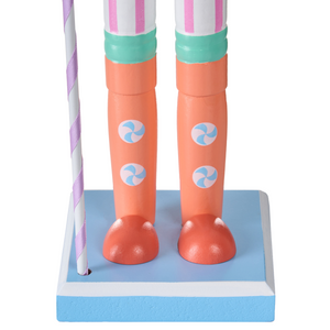 Statuetta schiaccianoci in legno di pino Decorazione natalizia con bocca apribile Fatto a mano Blu