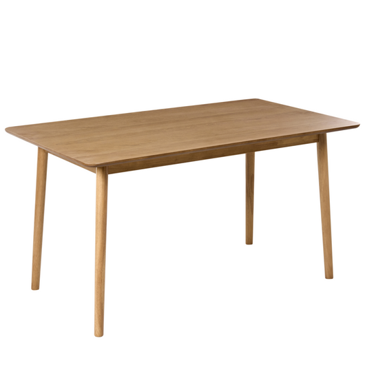 Tavolo da pranzo per sala da pranzo e cucina 140 x 80 cm Gambe in legno massello Rovere chiaro impiallacciato