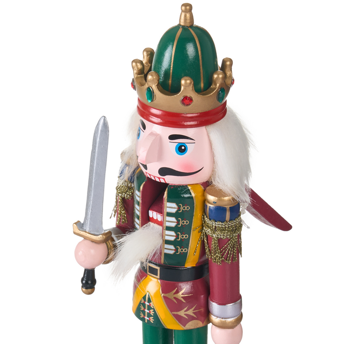 Set di 3 statuine Schiaccianoci in materiale sintetico verde scuro decorazione natalizia