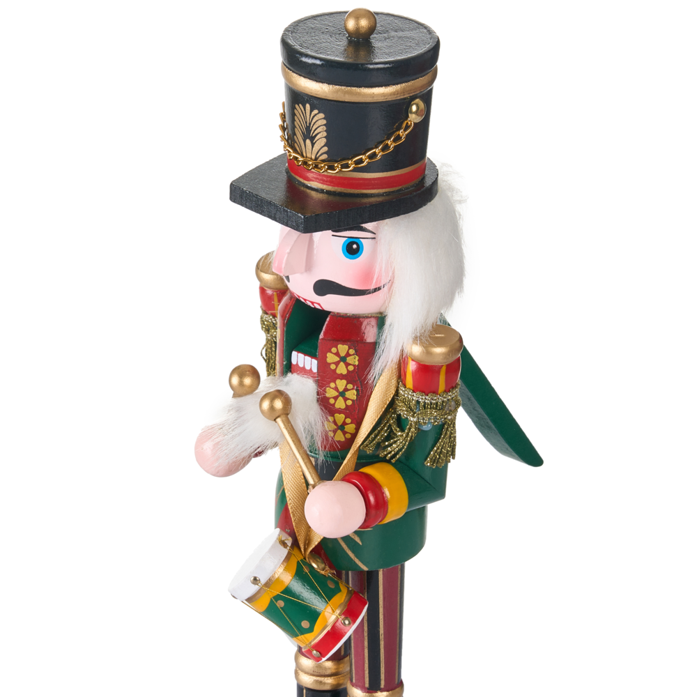 Set di 3 statuine Schiaccianoci in materiale sintetico verde scuro decorazione natalizia