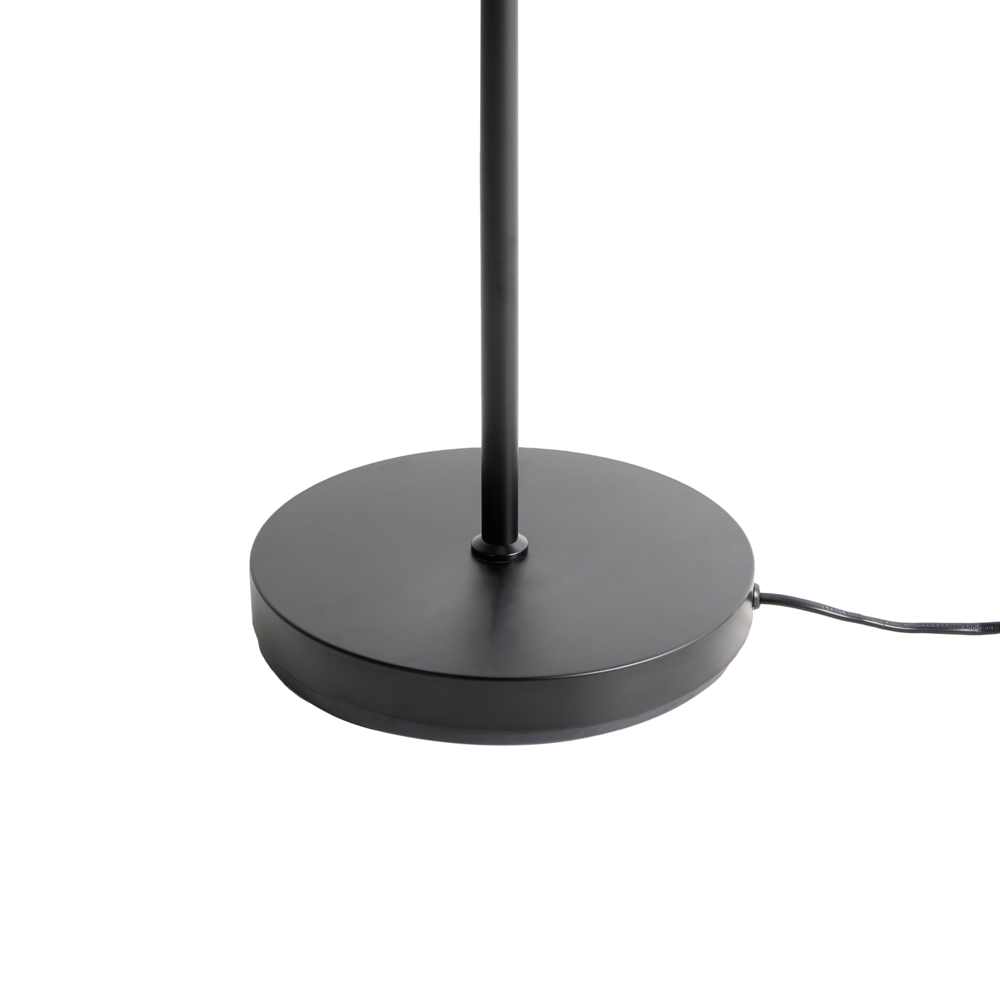 Lampada da terra moderna Base in ferro nero Paralume in tessuto Soggiorno Camera da letto Bianco