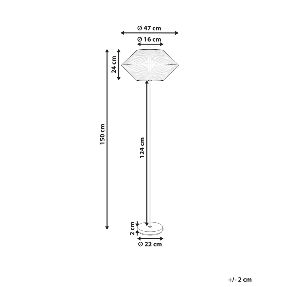 Lampada da terra moderna Base in ferro nero Paralume in tessuto Soggiorno Camera da letto Bianco