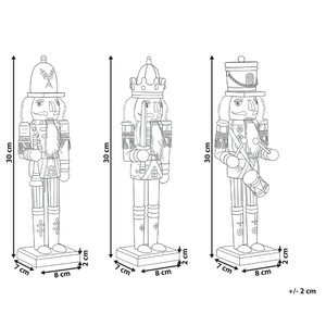 Set di 3 statuine Schiaccianoci in materiale sintetico verde scuro decorazione natalizia