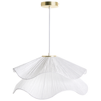 Lampada a sospensione con base in ferro e paralume in tessuto stile moderno luce d'atmosfera bianco