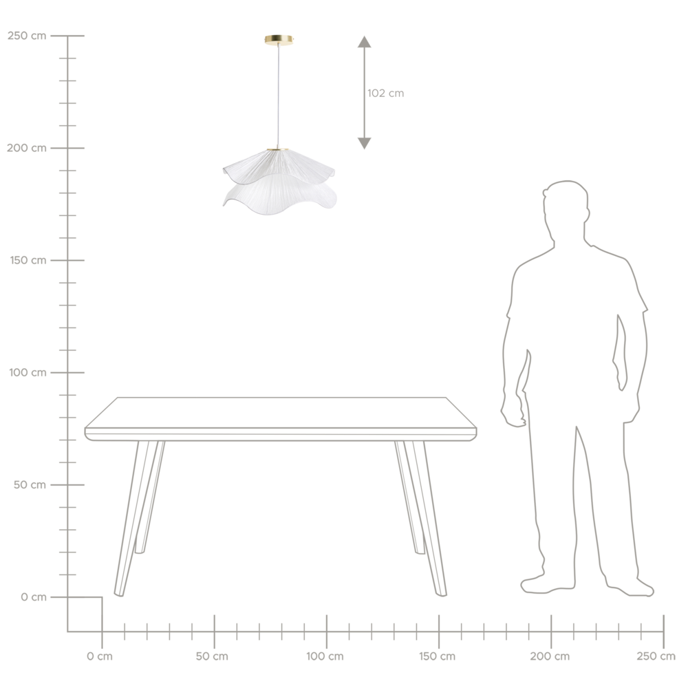 Lampada a sospensione con base in ferro e paralume in tessuto stile moderno luce d'atmosfera bianco