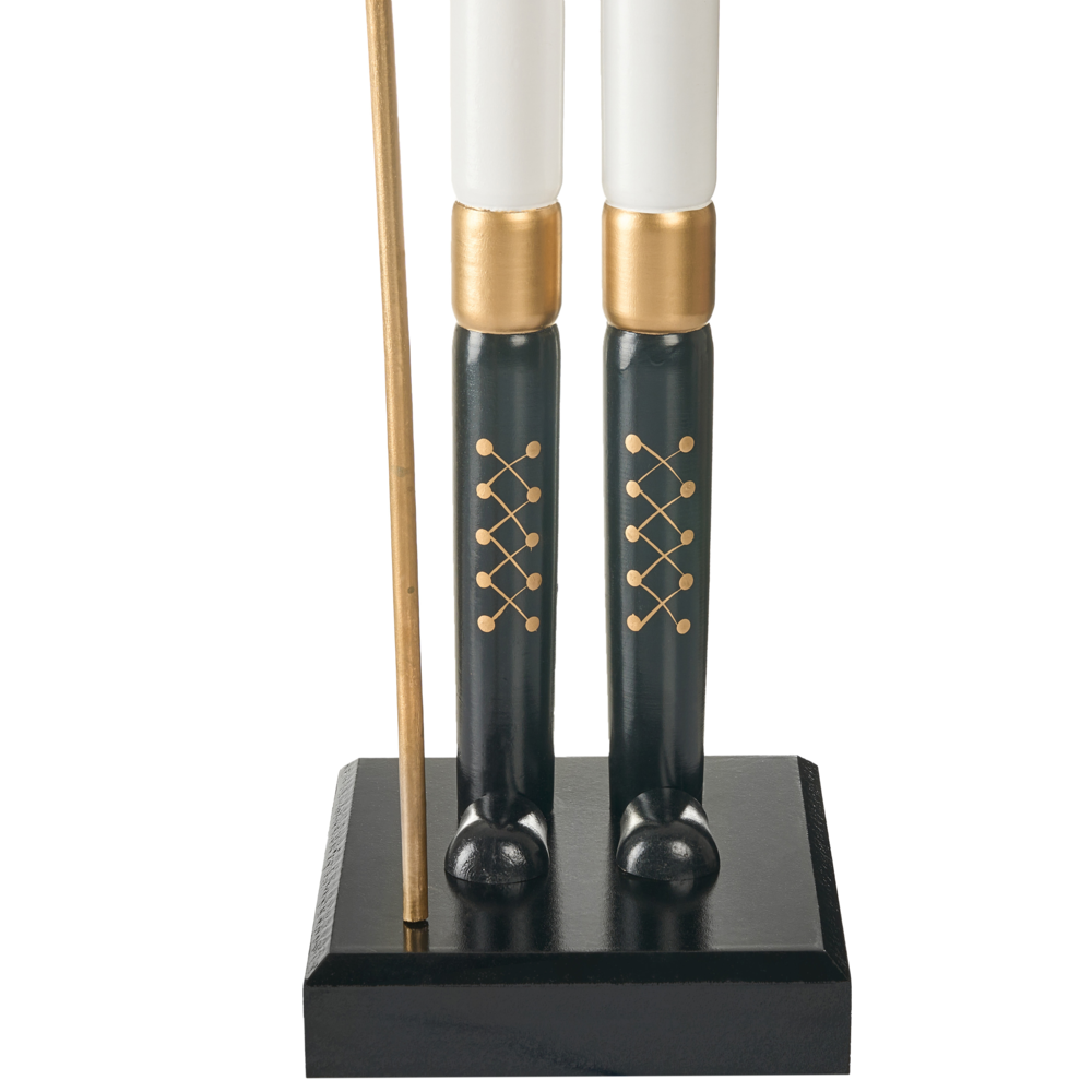 Statuina Schiaccianoci in materiale sintetico Rosa decorazione natalizia