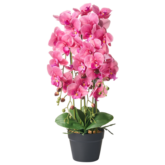 Pianta artificiale in vaso Orchidea con vaso rosa 65 cm Accessorio decorativo per interni