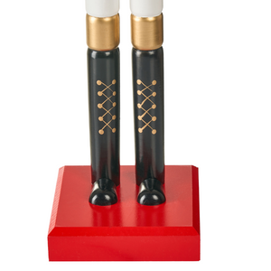 Statuetta schiaccianoci in legno di pino rosso Decorazione natalizia fatta a mano soggiorno salotto elegante e glamour