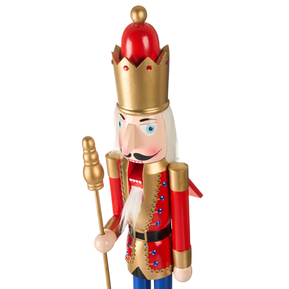 Statuetta schiaccianoci in legno di pino Decorazione natalizia con bocca apribile Fatto a mano Rosso decorazione natalizia Rosso