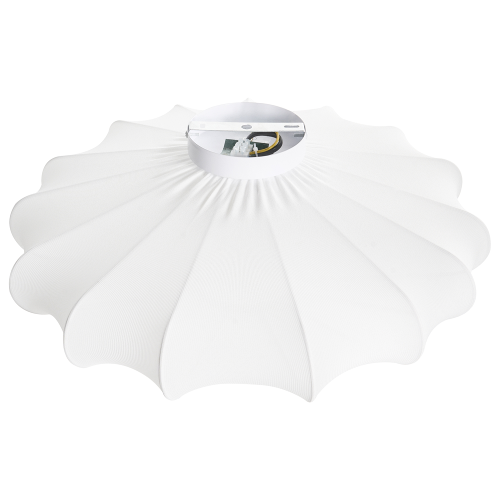 Lampada a sospensione con base in ferro bianco e paralume in tessuto Stile scandinavo Luce d'atmosfera Bianca