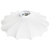 Lampada a sospensione con base in ferro bianco e paralume in tessuto Stile scandinavo Luce d'atmosfera Bianca