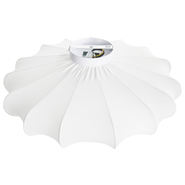 Lampada a sospensione con base in ferro bianco e paralume in tessuto Stile scandinavo Luce d'atmosfera Bianca