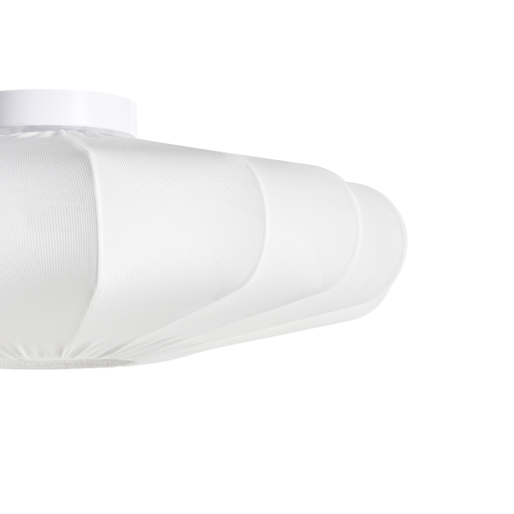 Lampada a sospensione con base in ferro bianco e paralume in tessuto Stile scandinavo Luce d'atmosfera Bianca