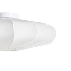 Lampada a sospensione con base in ferro bianco e paralume in tessuto Stile scandinavo Luce d'atmosfera Bianca