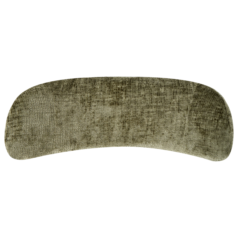 Poltrona girevole con seduta in ciniglia verde senza braccioli con cuscino, gambe in metallo in stile retrò