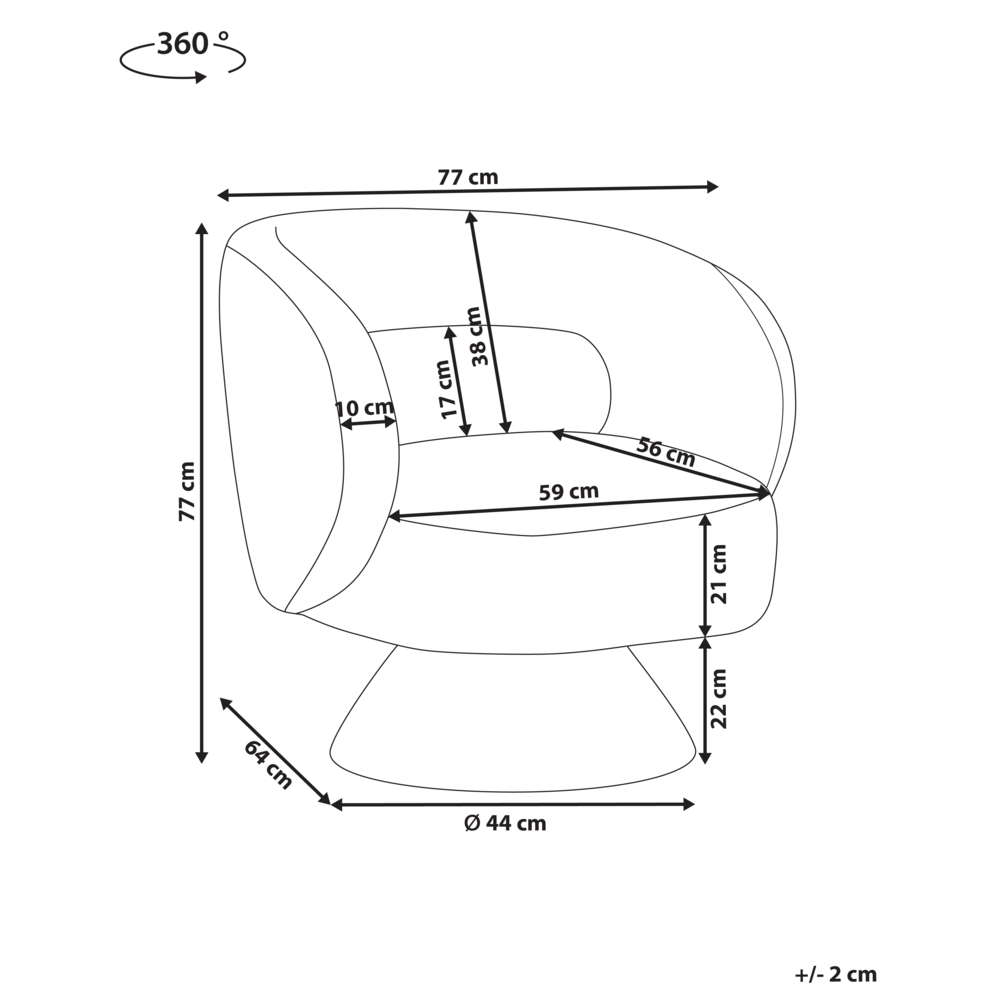 Poltrona girevole con seduta in ciniglia verde senza braccioli con cuscino, gambe in metallo in stile retrò
