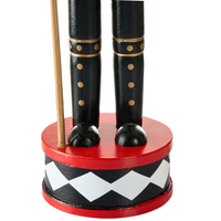 Set di 3 statuine di schiaccianoci in legno di pino Decorazioni natalizie con bocca apribile Fatte a mano Bianco e rosso decorazione natalizia