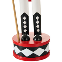 Set di 3 statuine di schiaccianoci in legno di pino Decorazioni natalizie con bocca apribile Fatte a mano Bianco e rosso decorazione natalizia