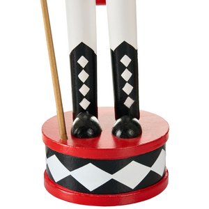 Set di 3 statuine di schiaccianoci in legno di pino Decorazioni natalizie con bocca apribile Fatte a mano Bianco e rosso decorazione natalizia