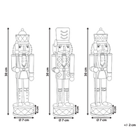 Set di 3 statuine di schiaccianoci in legno di pino Decorazioni natalizie con bocca apribile Fatte a mano Bianco e rosso decorazione natalizia